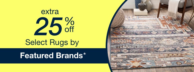 extra 25% off select Featured Brand Rugs*