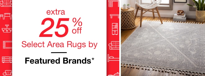 extra 25% off select Featured Brand Rugs*