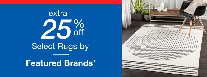 extra 25% off select Featured Brand Rugs*