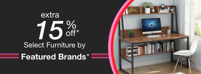 extra 15% off select Featured Brand Furniture*