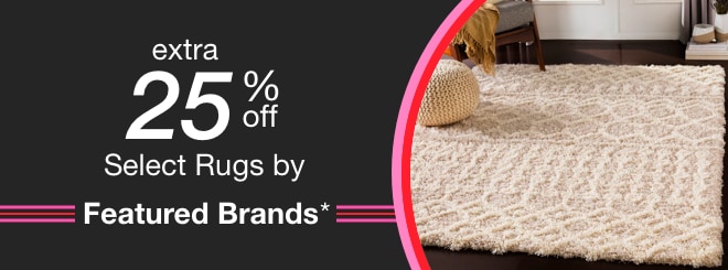 extra 25% off select Featured Brand Rugs*