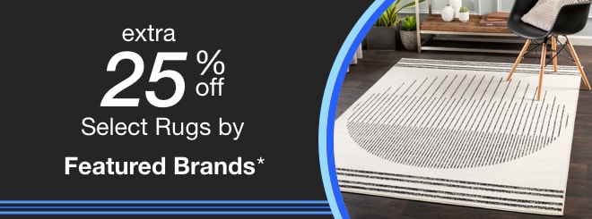 extra 25% off select Featured Brand Rugs*