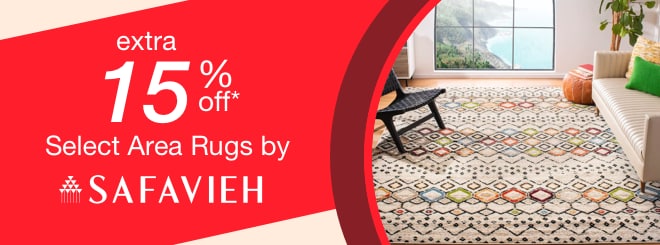 extra 15% off select Area Rugs by Safavieh*