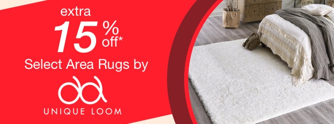 extra 15% off select Area Rugs by Unique Loom*
