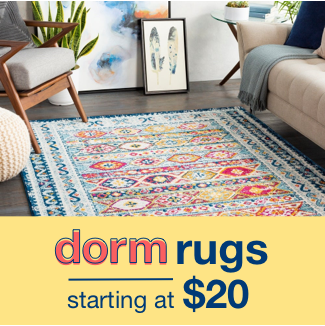 dorm rugs starting at $20