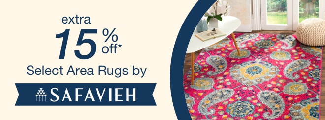 extra 15% off select Area Rugs by Safavieh*