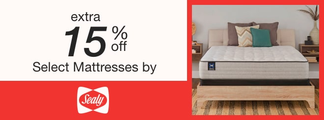 extra 15% off select Mattresses by Sealy*