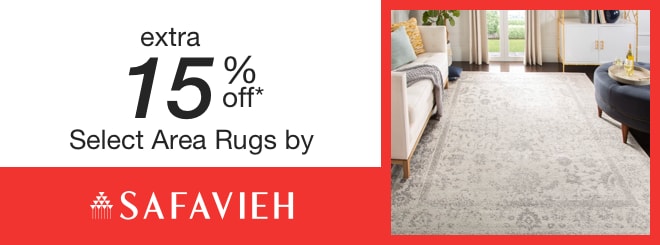 extra 15% off select Area Rugs by Safavieh*