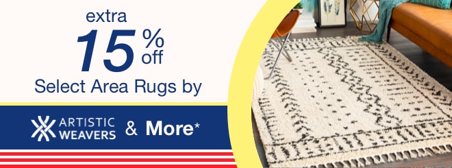 extra 15% off select Rugs by Artistic Weavers & More*