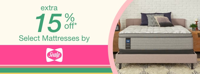 extra 15% off select Mattresses by Sealy*