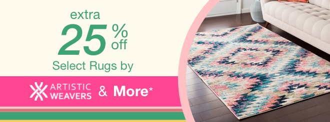 extra 25% off select Rugs by Artistic Weavers & More*