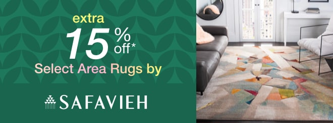 extra 15% off select Area Rugs by Safavieh*