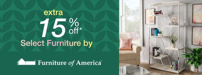 extra 15% off select Furniture of America*