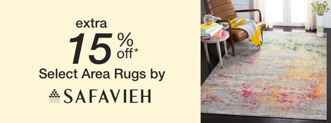 extra 15% off select Area Rugs by Safavieh*