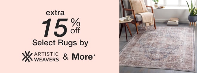 extra 15% off select Rugs by Artistic Weavers & More*