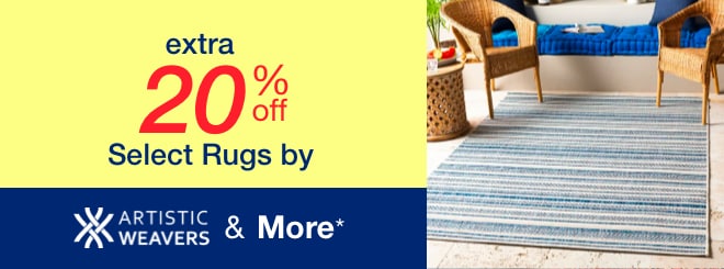 extra 20% off select Rugs by Artistic Weavers & More*