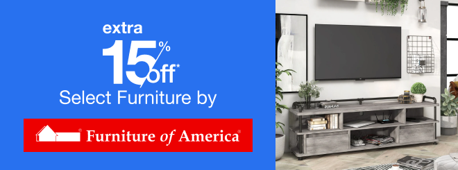 extra 15% off select Furniture of America*