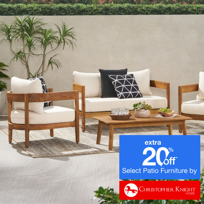 extra 20% off select Patio Furniture by Christopher Knight*