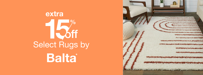 extra 15% off select Rugs by Balta*