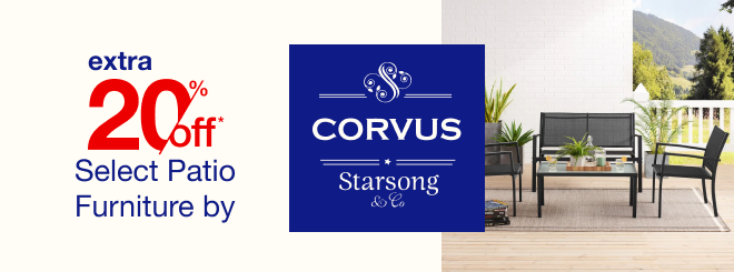 extra 20% off select Patio Furniture by Corvus*