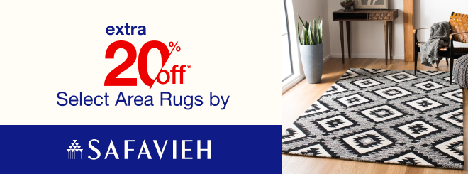 extra 20% off select Area Rugs by Safavieh*