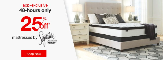 app-exclusive 48-hours only 25%†  off mattresses by Signature Design by Ashley - Shop Now