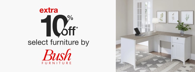 extra 10% off select furniture by bush*