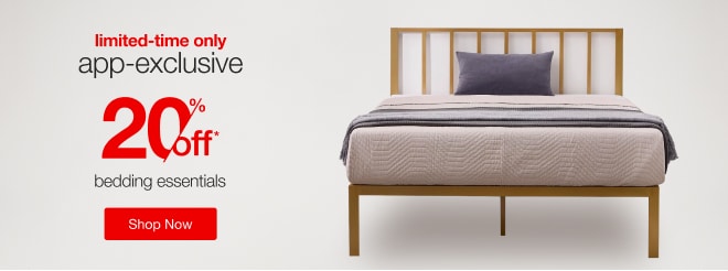 Limited time only - app-exclusive 20% off bedding essentials - Shop Now