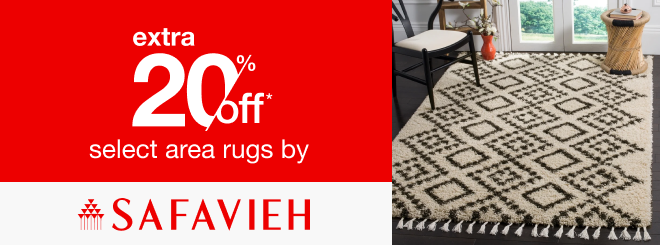 extra 20% off select area rugs by safavieh*