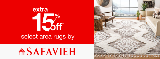 extra 15% off select area rugs by safavieh*