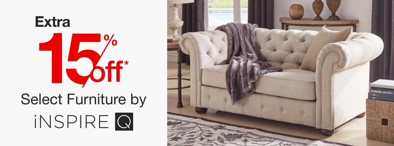 Extra 15% off select Furniture by iNSPIRE Q*