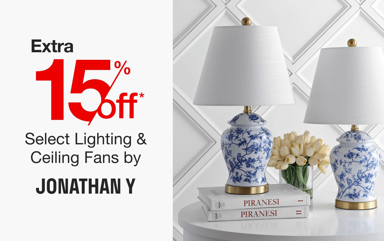 Extra 15% off Select Lighting & Ceiling Fans by JONATHAN Y*