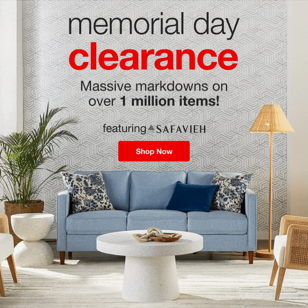 Memorial Day Clearance! Shop Massive Savings Now!