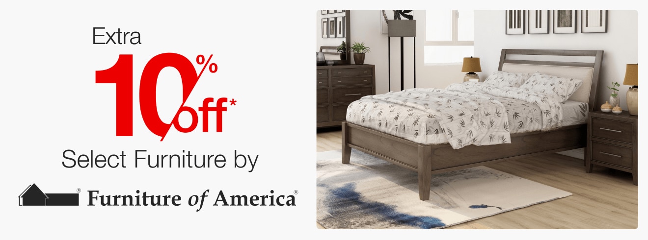 Extra 10% off Select Furniture by Furniture of America*