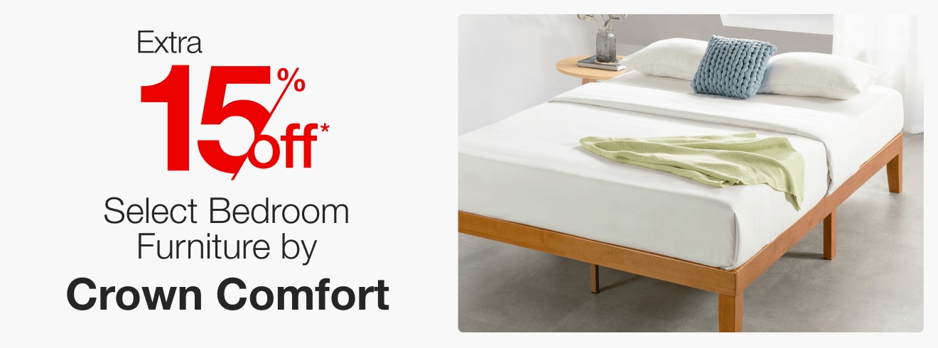 Extra 15% off Select Bedroom Furniture by Crown Comfort*