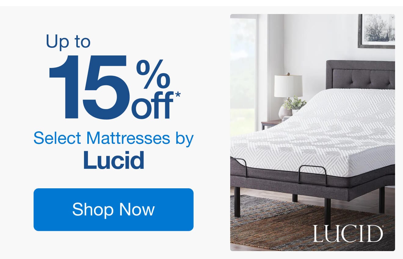 Up to 15% Off Select Mattresses by Lucid*