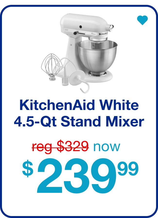 KitchenAid White 4.5-Quart Classic Series Stand Mixer