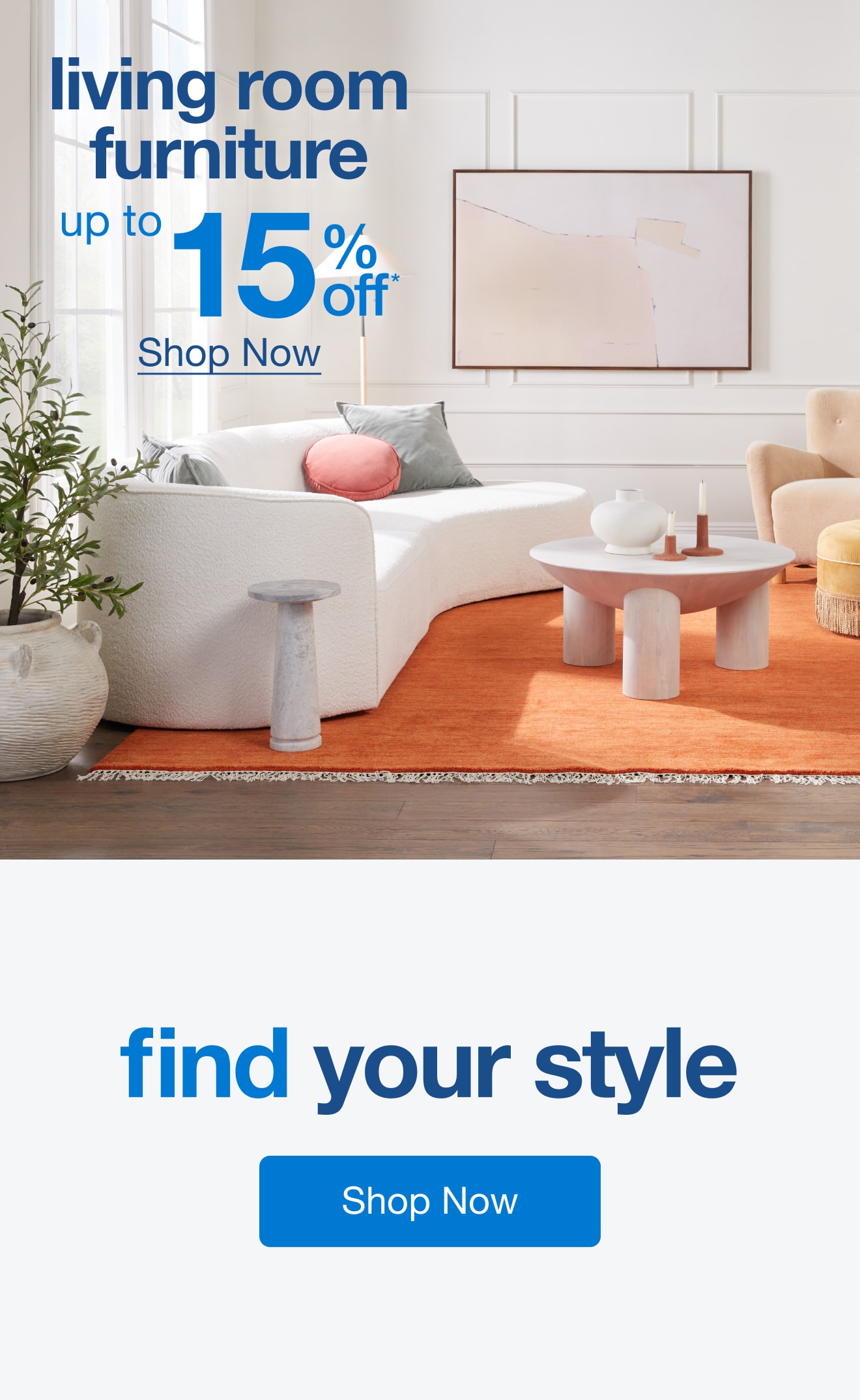 Up to 15% Off Living Room Furniture — Shop Now!