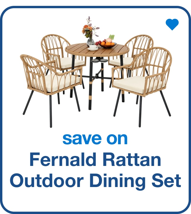 Save on Fernald Rattan Outdoor Dining Set