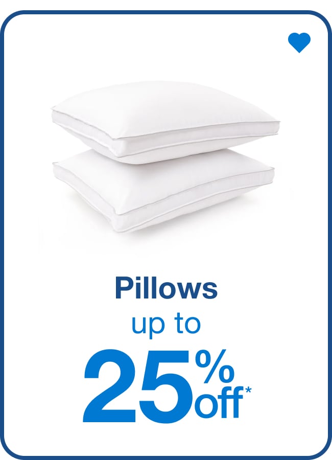 Pillows Up to 25% Off