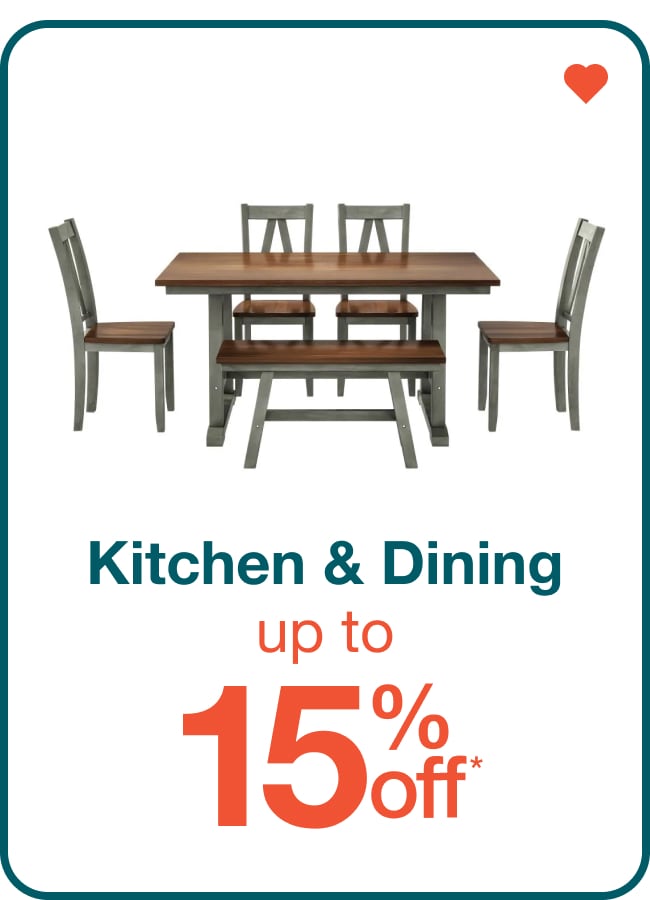 Up to 15% Off Kitchen & Dining