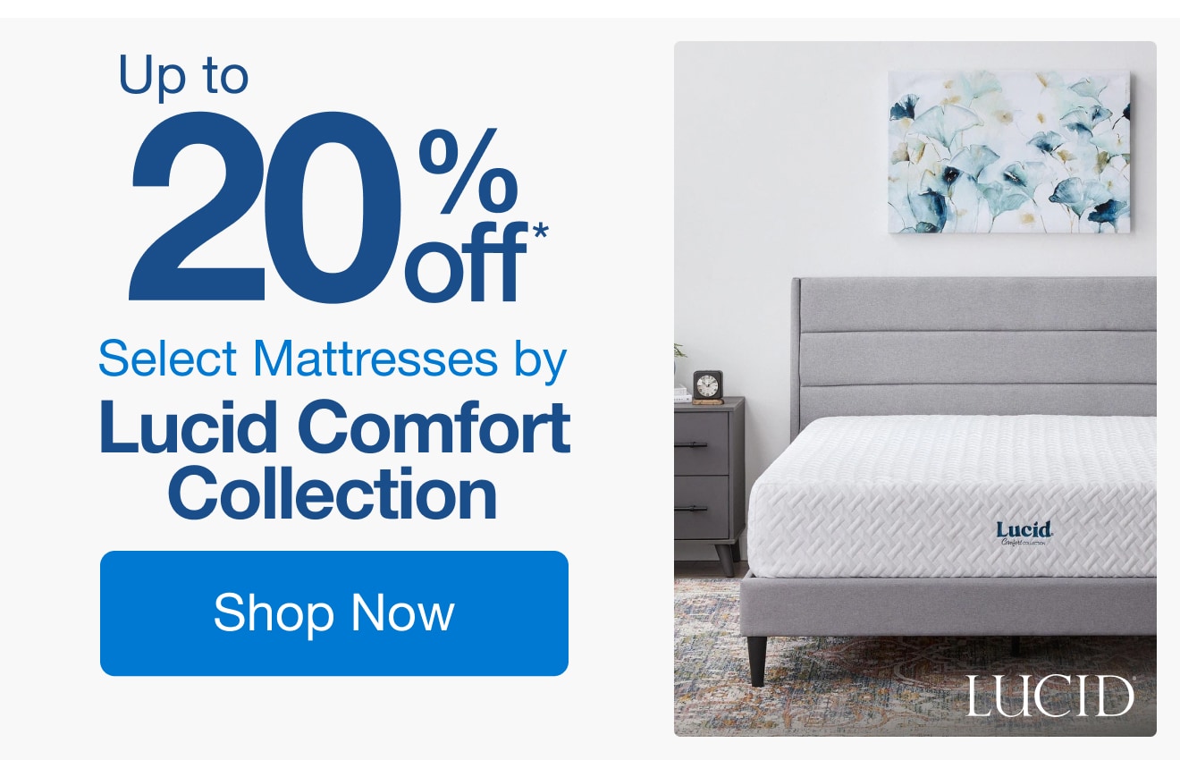 Up to 20% Off Select Mattresses by Lucid Comfort Collection*