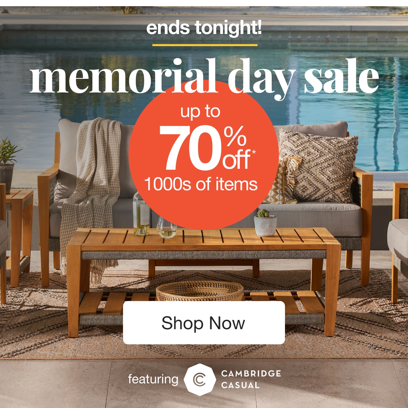 Up to 70% off - Memorial Day Sale Ends Tonight - Shop Now!