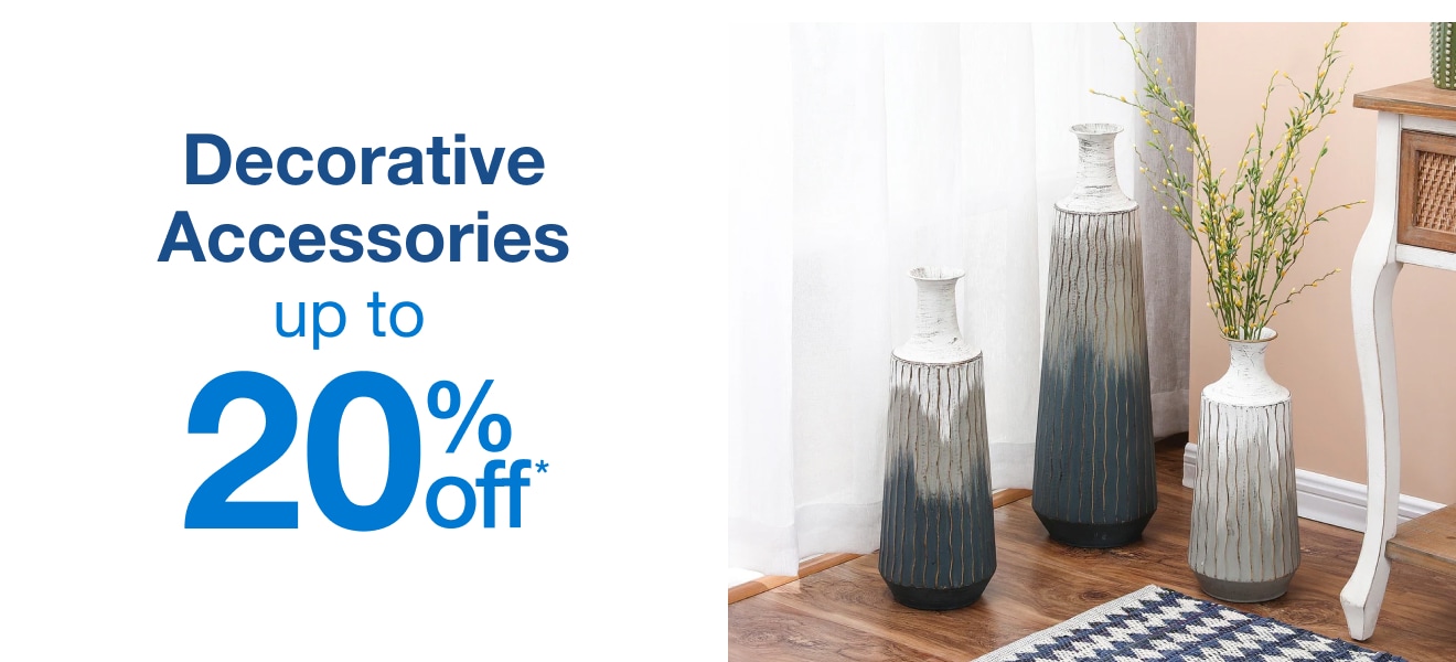 decorative accessories up to 20% off