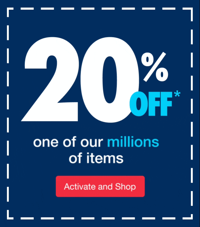 20% off one of our millions of items - Activate and Shop!
