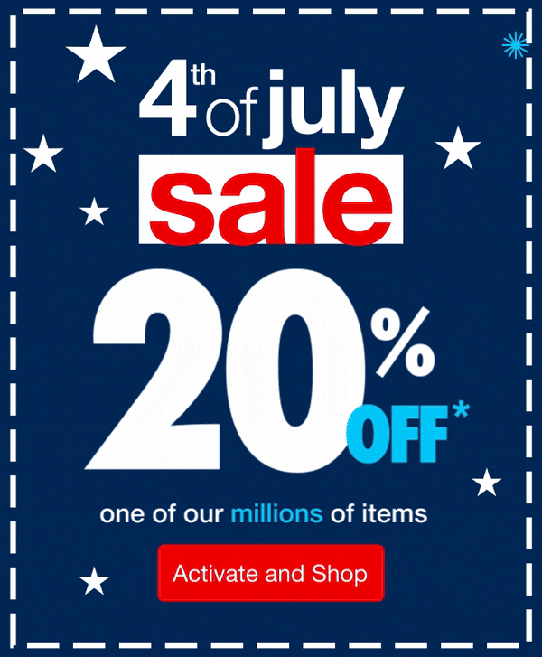 4th of July Coupon - 20% of one of our millions of items!