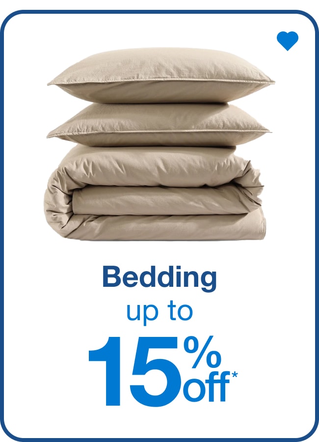 up to 15% off bedding