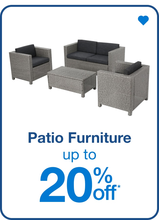 up to 20% off patio furniture