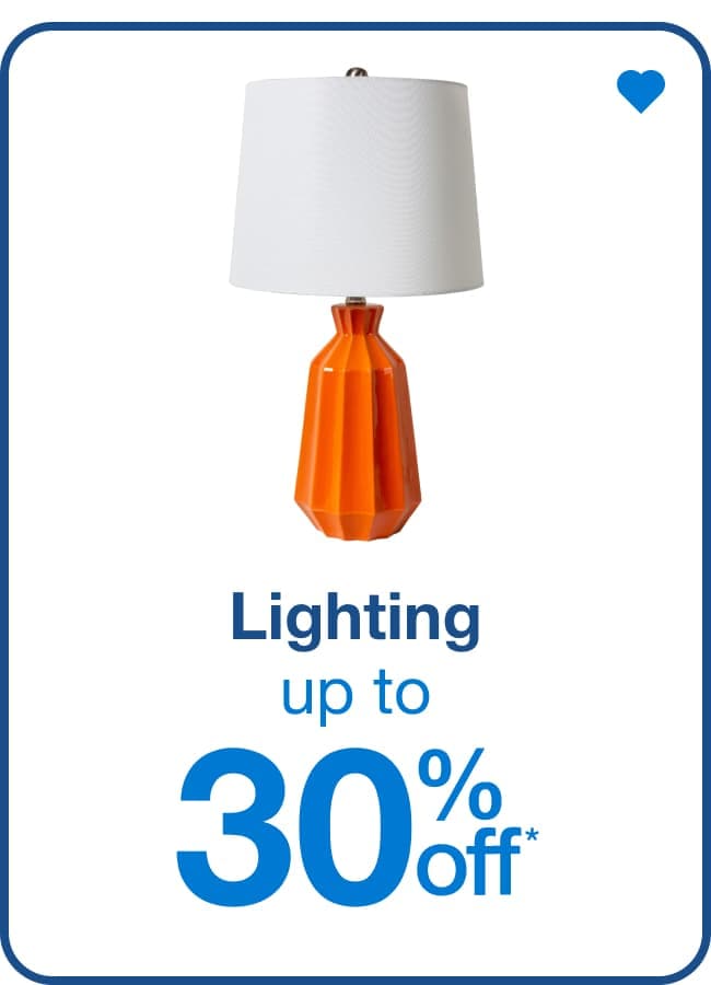 Up to 30% off Lighting 