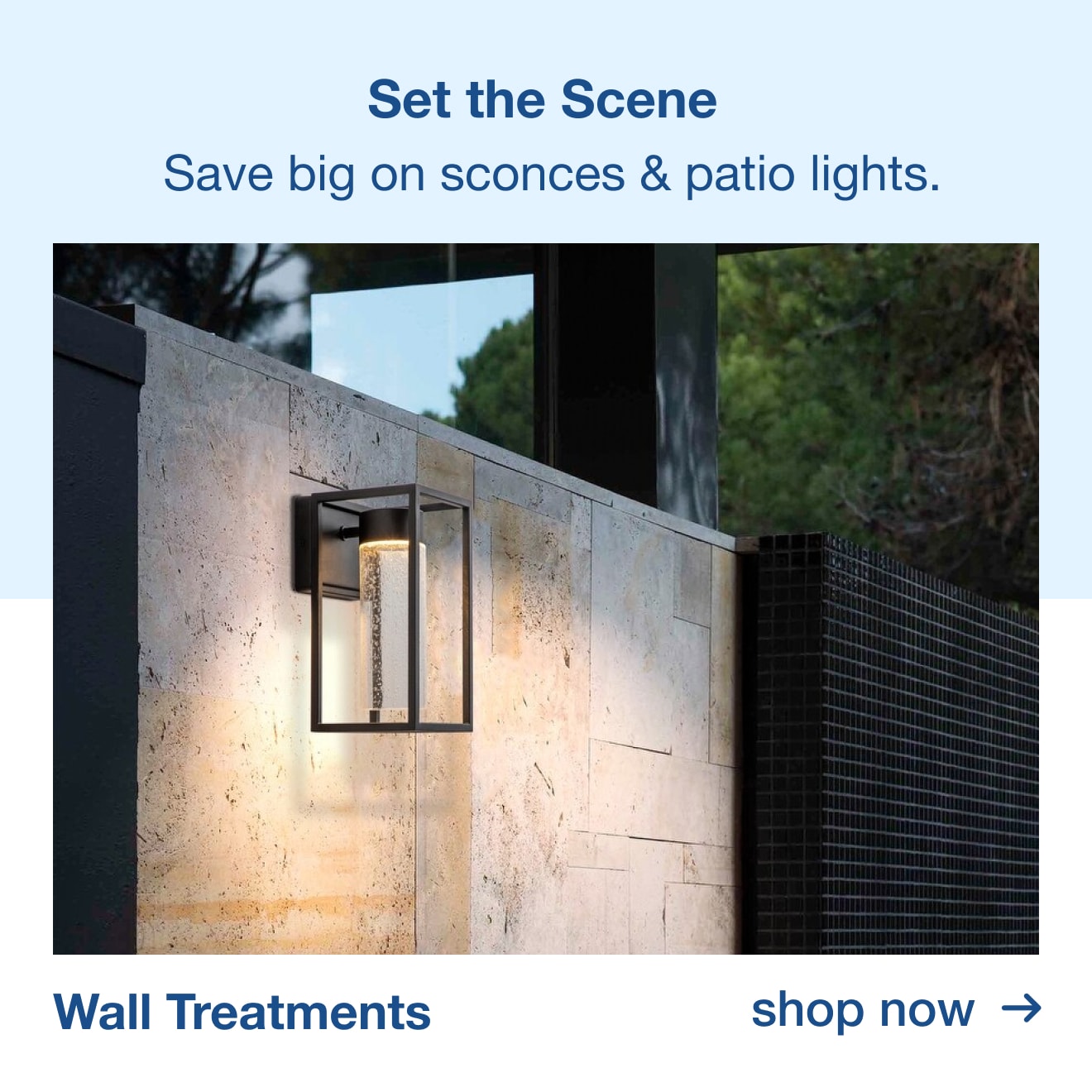 Save Big on Sconces and Patio Lights - Shop Wall Treatments